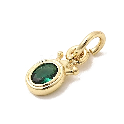 Brass Cubic Zirconia Charms KK-G554-01A-02-1