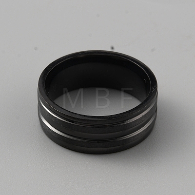 201 Stainless Steel Grooved Finger Ring for Men RJEW-WH0011-14A-1