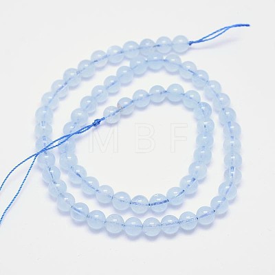 Natural Aquamarine Round Bead Strands G-M261-10-1