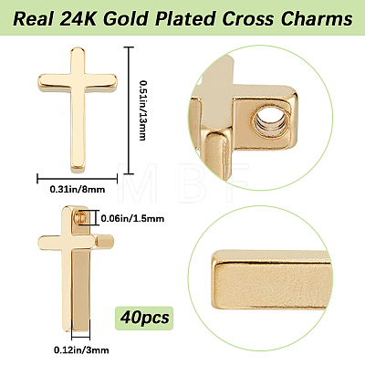 40Pcs Brass Charms KK-BBC0010-64-1
