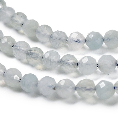 Natural Aquamarine Beads Strands G-E411-19E-4mm-01-1