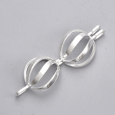 Rack Plating Brass Cage Pendants LS-KK-S751-064S-1