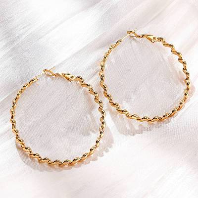 304 Stainless Steel Hoop Earrings EJEW-S250-04A-G-1