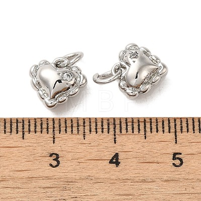 Rack Plating Brass Micro Pave Clear Cubic Zirconia Charms KK-G487-02P-1