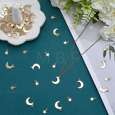 80Pcs 2 Style 201 Stainless Steel Pendants PALLOY-BBC00003-1