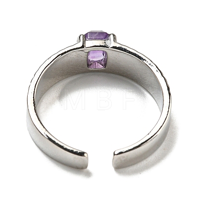 Natural Amethyst Adjustable Rings RJEW-K269-12P-02-1