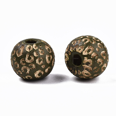 Painted Natural Wood Beads X-WOOD-T021-53A-04-1