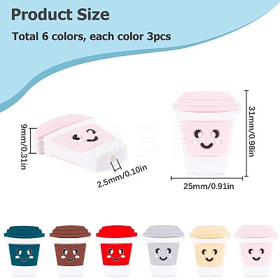 18Pcs 6 Colors Food Grade Eco-Friendly Silicone Beads FIND-SC0004-80-1