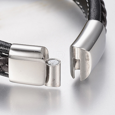 Braided Leather Cord Bracelets BJEW-H561-07C-1