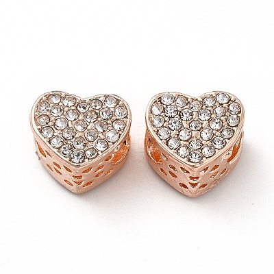 Rack Plating Alloy Rhinestone European Beads PALLOY-P289-35RG-1