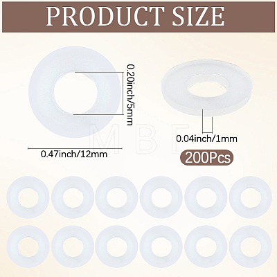200Pcs Nylon Gaskets FIND-GF0009-37B-1