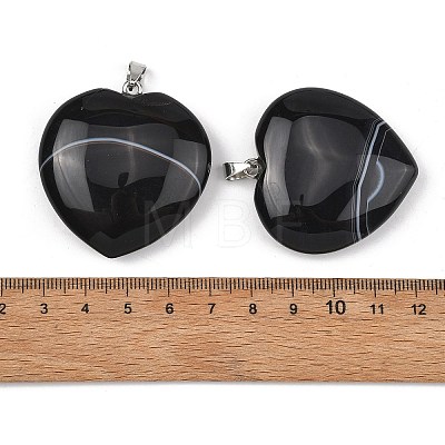 Natural Banded Agate Pendants GG-K002-12A-16-1