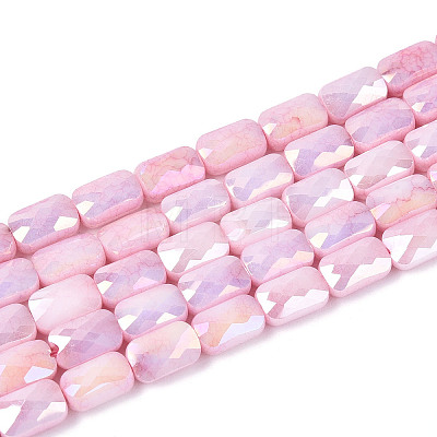 Anti-Tarnish Electroplate Glass Beads Strands GLAA-T025-29G-1
