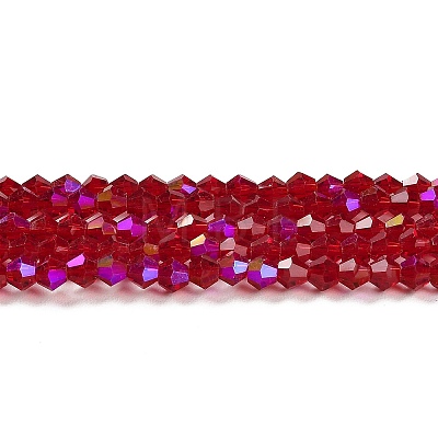 Transparent Electroplate Glass Beads Strands GLAA-F029-3mm-D27-1