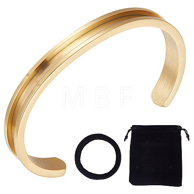 Unicraftale 1PC 304 Stainless Steel Grooved Bangles FIND-UN0002-11-1