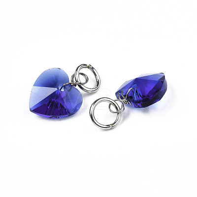 Faceted Transparent Glass Charms GLAA-T024-04C-1