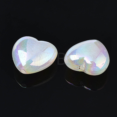 Rainbow Iridescent Plating Acrylic Beads PACR-S221-006-1