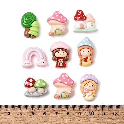 Opaque Resin Cabochons RESI-Z049-01-1