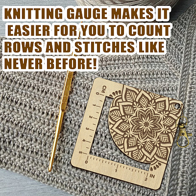 Wooden Square Frame Crochet Ruler DIY-WH0536-009-1
