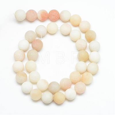 Natural White Jade Bead Strands G-R297-8mm-28-1