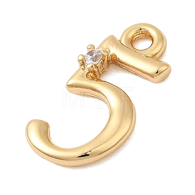 Brass Micro Pave Cubic Zirconia Charms KK-P340-24G-05-1
