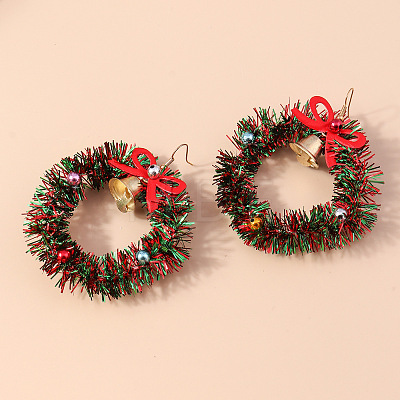 Christmas Plastic & Acrylic & Resin & Alloy Dangle Earrings FS-WG9688C-07-1