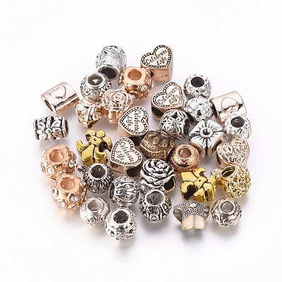 Tibetan Style Alloy European Stopper Beads MPDL-MSMC005-09-1