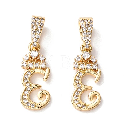 Eco-Friendly Brass Micro Pave Cubic Zirconia Pendants KK-K265-01G-E-1