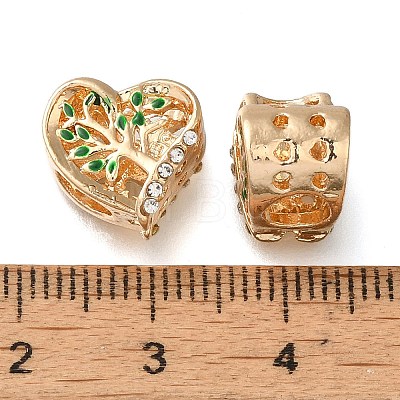 Rack Plating Alloy Enamel European Beads PALLOY-A009-22G-1