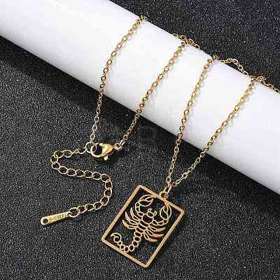 304 Stainless Steel Necklace NJEW-D330-01G-08-1