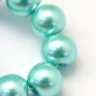 Baking Painted Pearlized Glass Pearl Round Bead Strands HY-Q003-4mm-65-1