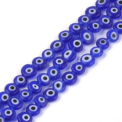 Handmade Evil Eye Lampwork Beads Strands LAMP-S191-02A-M-1