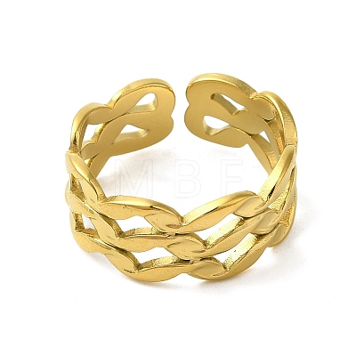 304 Stainless Steel Cuff Ring RJEW-Q820-01B-1