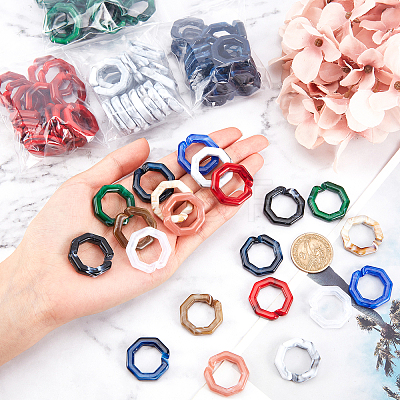   300g 10 Colors Acrylic Linking Rings OACR-PH0001-51-1