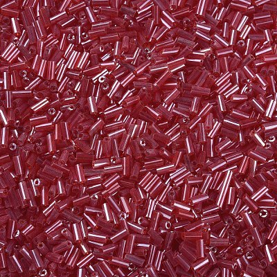 Transparent Colours Luster Glass Bugle Beads SEED-N005-001-A06-1