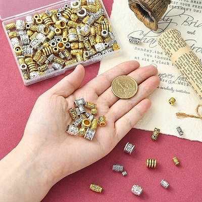 160Pcs 16 Styles Tibetan Style Zinc Alloy Beads TIBEB-YW00010-41-1