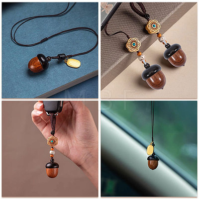 5Pcs Wood Pendants PALLOY-CA00036-1