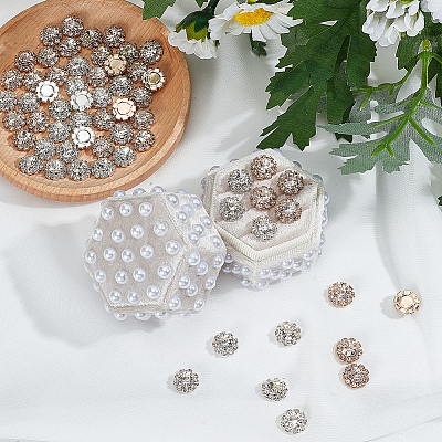 160Pcs 2 Colors Alloy Rhinestone Cabochons ALRI-GO0001-05-1