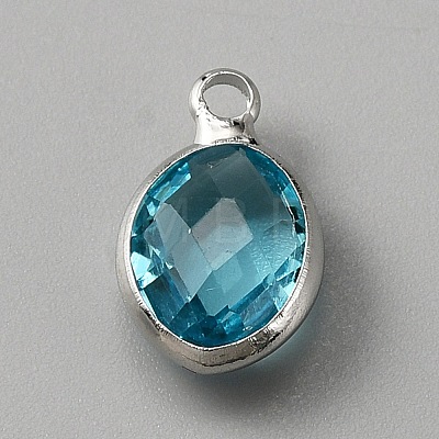 Faceted Glass Pendants KK-WH0046-59P-03-1