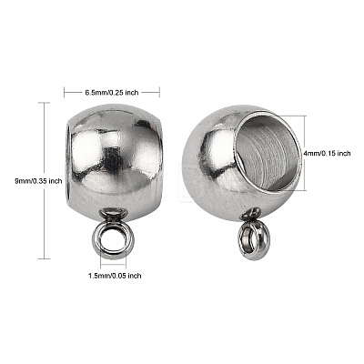 Tarnish Resistant Rondelle 201 Stainless Steel Tube Bails STAS-R075-22-1