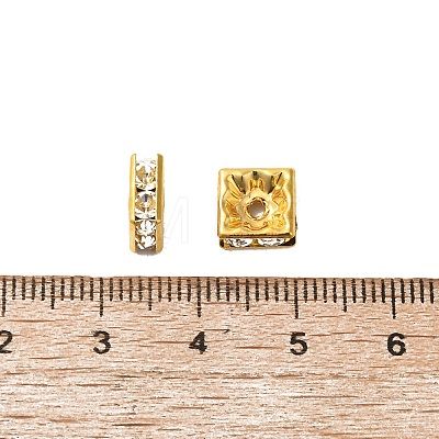 Brass Rhinestone Spacer Beads X-RSB074NF-01G-1