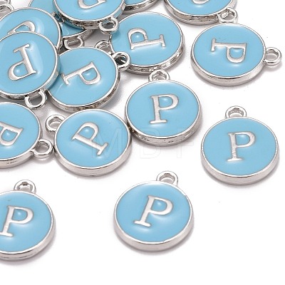 Platinum Plated Alloy Enamel Charms ENAM-S118-04P-P-1