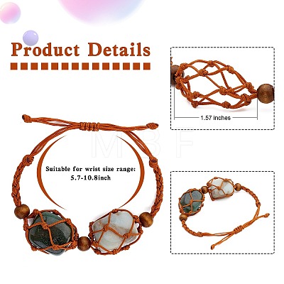 4Pcs Nylon Braided Bracelet BJEW-SZ0002-48B-1