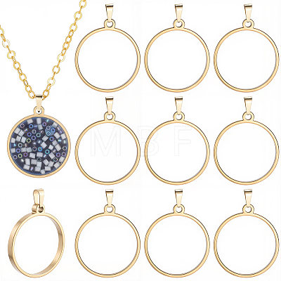 20Pcs 304 Stainless Steel Open Back Bezel Pendants PALLOY-BBC00009-1
