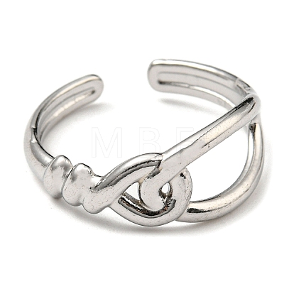 304 Stainless Steel Cuff Ring for Women RJEW-F151-01P-1
