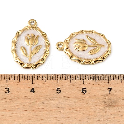 304 Stainless Steel Enamel Pendants STAS-I371-08G-02-1