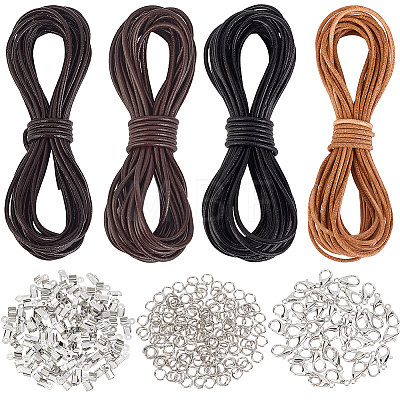 DIY Cowhide Cord Necklaces Bracelets Making Kits DIY-CL0002-45-1