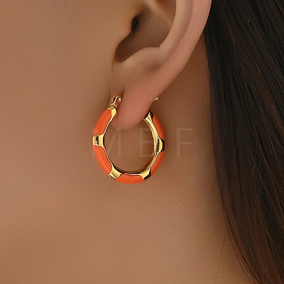 Stainless Steel Enamel Earrings Hoop Earrings LP9659-2-1