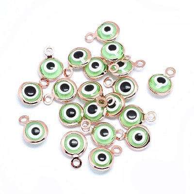 Handmade Evil Eye Lampwork Charms KK-F764-13RG-03-1