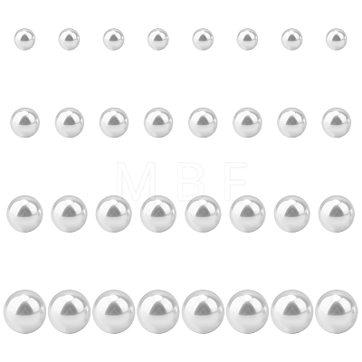 ANATTASOUL 16 Pairs 4 Size Plastic Imitation Pearl Stud Earrings with Steel Iron Pins EJEW-AN0003-89-1